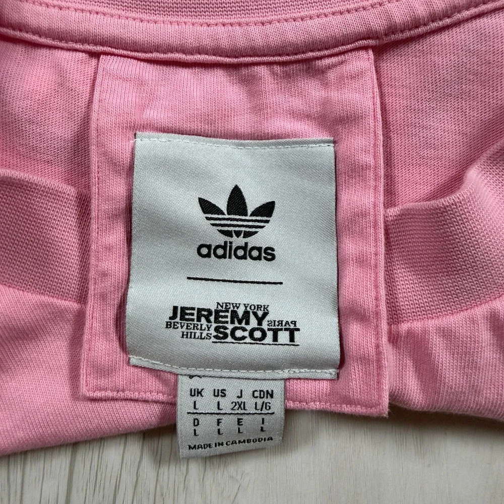 Adidas x Jeremy Scott Buggle Gum Pink Graffiti Shirt Large streetwear